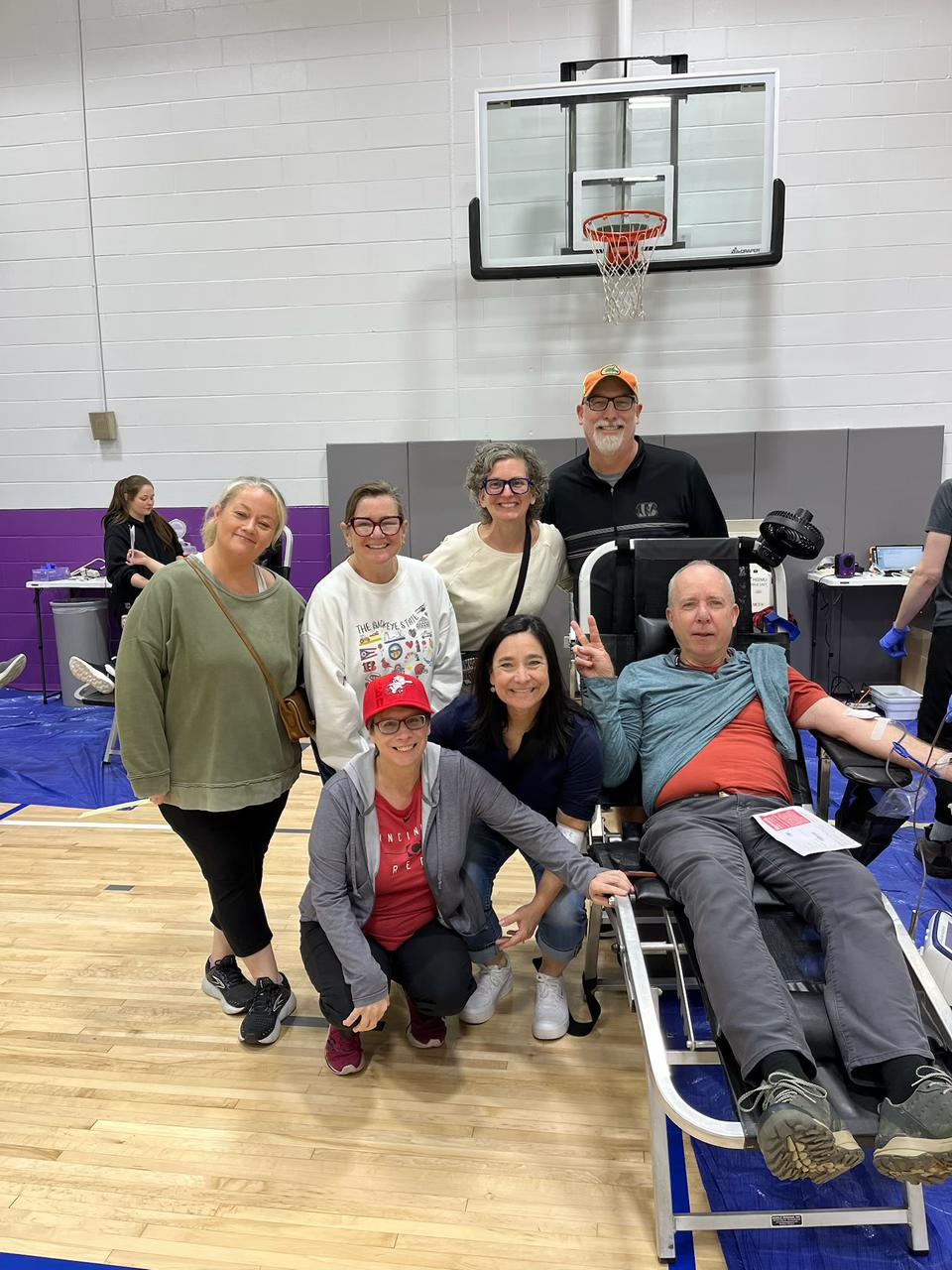 Donors at the Weber family drive