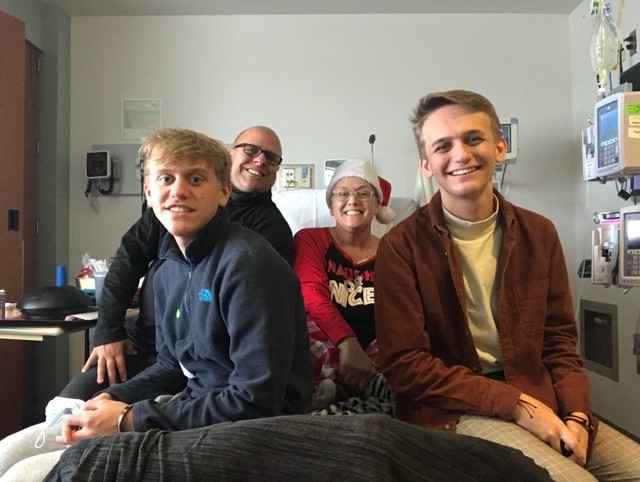 Karen's family in the hospital